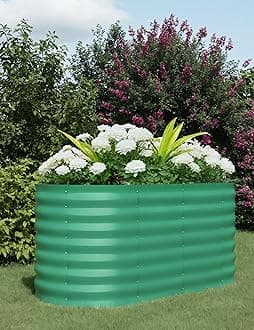 Patio Lawn 4x2x2ft Raised Garden Bed,Galvanized Raised Planter Boxes Outdoor with Easy Assembly, Large Garden Bed for Vegetables, Fruits, Flower,Raised Garden Bed,Green