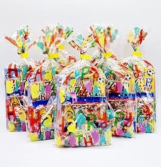30 x HAPPY BIRTHDAY unisex pre filled party bags with favours and sweets for boys and girls