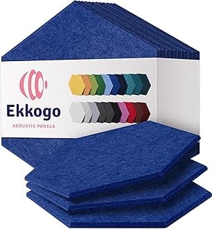 Acoustic Panels 12-Pack Soundproof Wall Panels 12''X10''X0.4'' Sound Panels High Density Sound Dampening Panels - [Admiral Blue Hexagon]