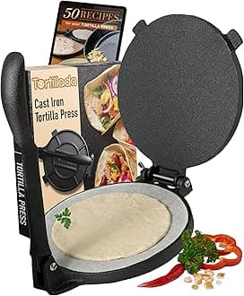 Tortillada – Premium Tortilla Press Cast Iron with Recipes E-Book (10 Inch)