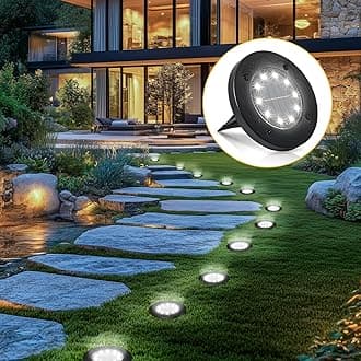 Brightown Solar Lights Outdoor Waterproof, 24 Packs LED In-Ground Lights Outdoor Solar Lights for Yard Patio Garden Lawn Deck Outside Pathway Walkway Sidewalk, White