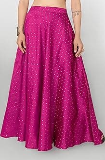 Studio Shringaar Women's Readymade Polyester Taffeta Floor Length Skirt Lahenga Ghaghra