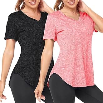 DeaviyaWomen's Sports T-Shirt Gym Tops V Neck UK, Short Sleeve Workout Top Running Yoga Shirts