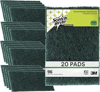 3M Scotch-Brite Scouring Pads: 9 in. x 6 in. (Dark Green) / 20-pack