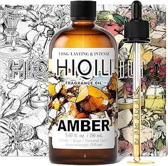 HIQILI Amber Fragrance Oil for Candle, Perfume, Soap Making, Hotel Scents for Essential Oil Diffuser & Aromatherapy - 5.07 Fl Oz