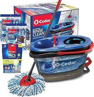 EasyWring RinseClean Microfiber Spin Mop & Bucket Floor Cleaning System with 2 Extra Refills with Citrus Pac (Variety Pack)