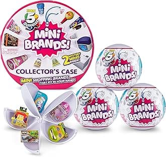 5 SURPRISE Mini Brands Collector'S Kit Series 1-Mystery Capsule Real Miniature Brands By Zuru (3 Capsules + 1 Collector'S Case),Multicolor
