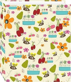 Magnetic Self-Stick 3-Ring Photo Album 100 Pages (50 Sheets), Doodles Design