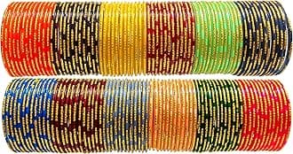Hand Kkrafts Multicolor glossy finish glass bangle/chudi set of 144 in 12 unique color for women and girls