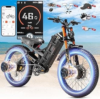 Romeo Pro 2/3 34-50Mph Electric Bike for Adults, 1600/2500/4000/5600W Dual Motor Ebike 48-60V 60-80Ah Battery 100-235 Mile Long Range, 26*4.0"/20*4.5" Fat Tire, Full Suspension, All Terrain