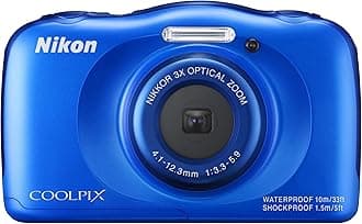 Nikon COOLPIX S33 Waterproof Digital Camera (Blue) - International Version