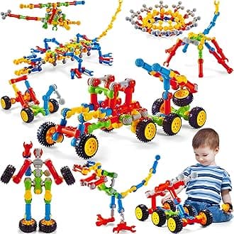STEM Kits Building Toys for 3 4 5 6 7 8 Year Old Boy Girl Birthday Gift, Educational Building Blocks for Kids Ages 3-5 5-7 4-8 6-8, Preschool Engineering Set Creative Activities Classroom Game