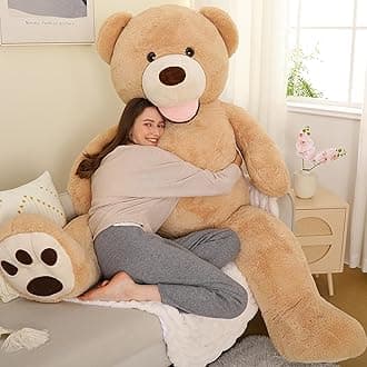 Giant Teddy Bear Plush 6ft, Life Size Huge Brown Teddy Bears for Boyfriend Girlfriend, 6 Foot Large Big Bear Gifts for Lover on Valentines, Anniversary, Birthday