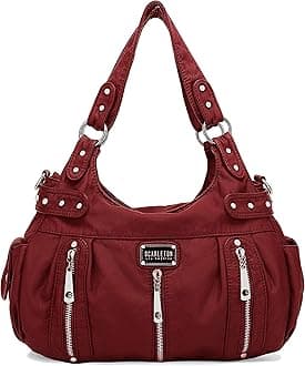 Scarleton Purses for Women Large Hobo Bags Washed Vegan Leather Shoulder Bag Satchel Tote Top Handle Handbags, H1292