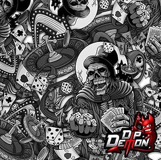 Gambler Skulls Hydrographic Water Transfer Film Hydro Dipping Dip Demon
