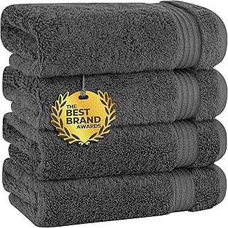 Cotton Paradise Hand Towels for Bathroom, 100% Cotton Turkish 4 Piece Hand Towel Set, Soft Absorbent Face Towels Clearance Set, Dark Gray Hand Towels