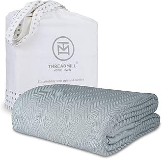 - Luxury Cotton Blankets for Queen Size Bed | All-Season 100% Cotton Queen Size Blanket | Herringbone Cozy, Soft Breathable Fall Thermal Blanket fits Full Size Bed | Scottish Grey