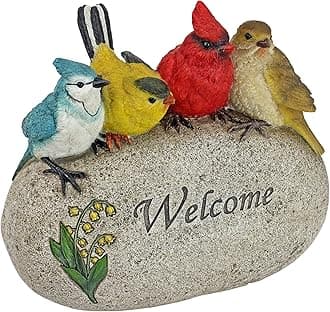 Birdy Welcome Garden Stone Statue: Medium