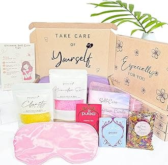 Self Care Gifts for Women. Mindfulness and Wellbeing Gift, A Natural Bath Salts Set for New Mum to Be, Baby Shower Presents, Thinking of You Or Relaxing Get Well Soon Hug in A Box Kit