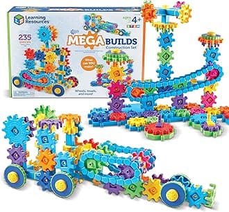 Learning Resources Gears! Gears! Gears! Mega Builds - Building Toys, STEM Activities, Fine Motor Skills, Toddler Explorer Kit, Science and Construction, Boys and Girls Gifts