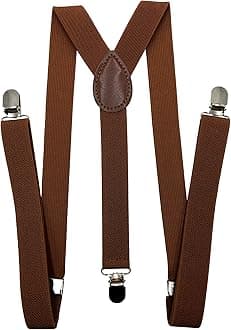 Suspenders for Women and Men | Elastic, Adjustable, Y-Back | Pant Clips, Tuxedo Braces