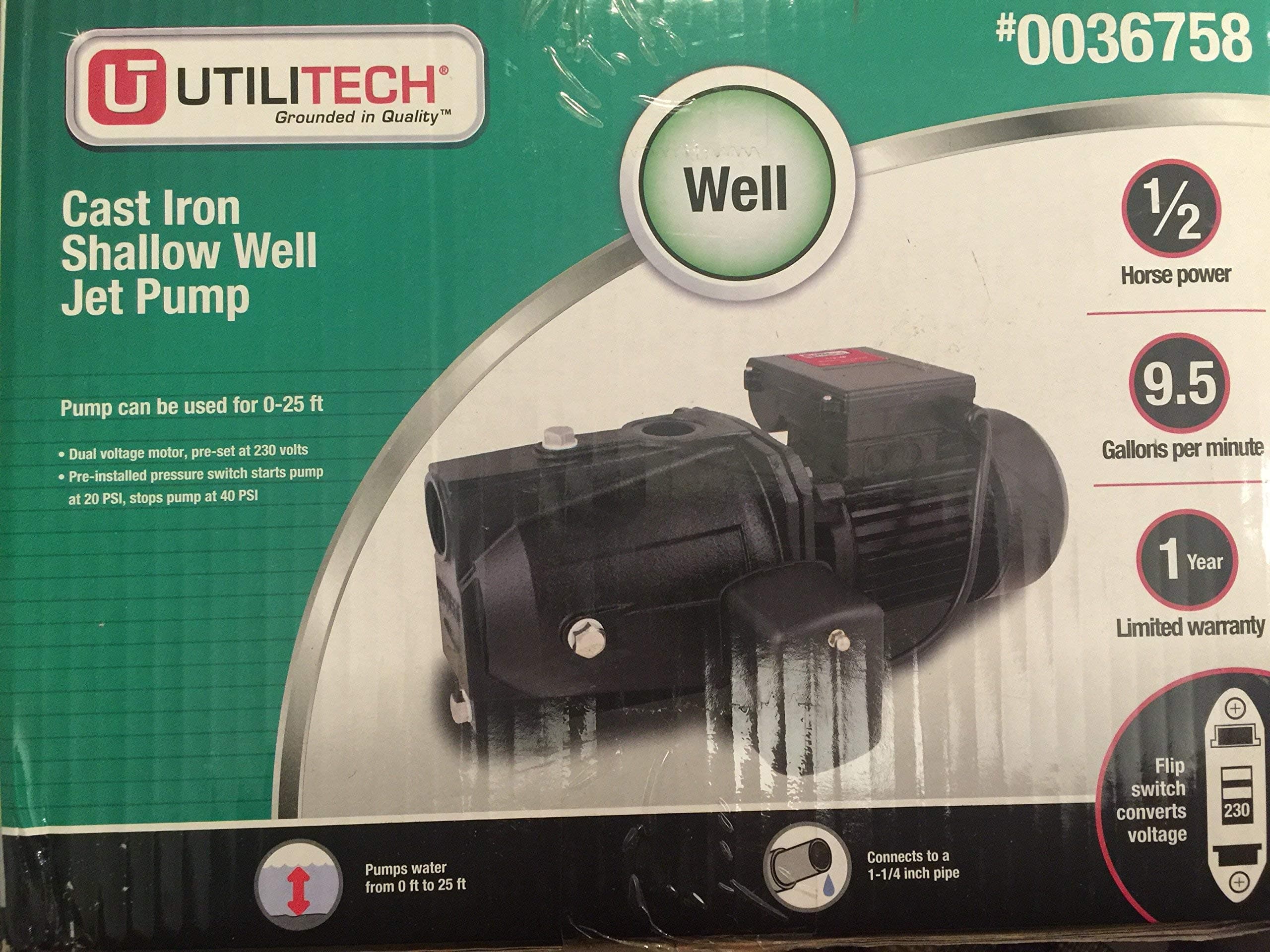 Utilitech cast iron shallow jet pump