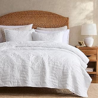 R.SHARE Farmhouse Decor Quilt Bedding Set King Size White, Country Floral Bedspread, Flower Bedding with Pillow Shams, Rustic Nature Lightweight Coverlet Spring Summer QuiltOEKO-TEX STANDARD 100