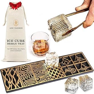 Ice Cube Maker Transparent Modern Ice Molds for Bourbon and Cocktails in 5 Seconds Whiskey Shape Cube Stamp Bartender Accessories Copper Ice Press Cocktails by Ash Harbor