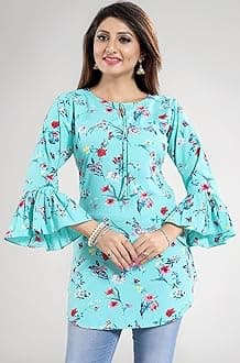 Women's Polyester Crepe Short Tunic Top | short kurti for jeans for women |kurti tops | short kurti | short kurti for women | short kurti for girls