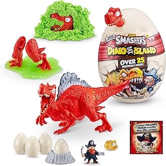 Smashers Dino Island Surprise Mega Egg Age 3+, Spinosaurus, Dinosaur Collectible Toy, Explorer's Kit, Dinosaur Slime (Spinosaurus)