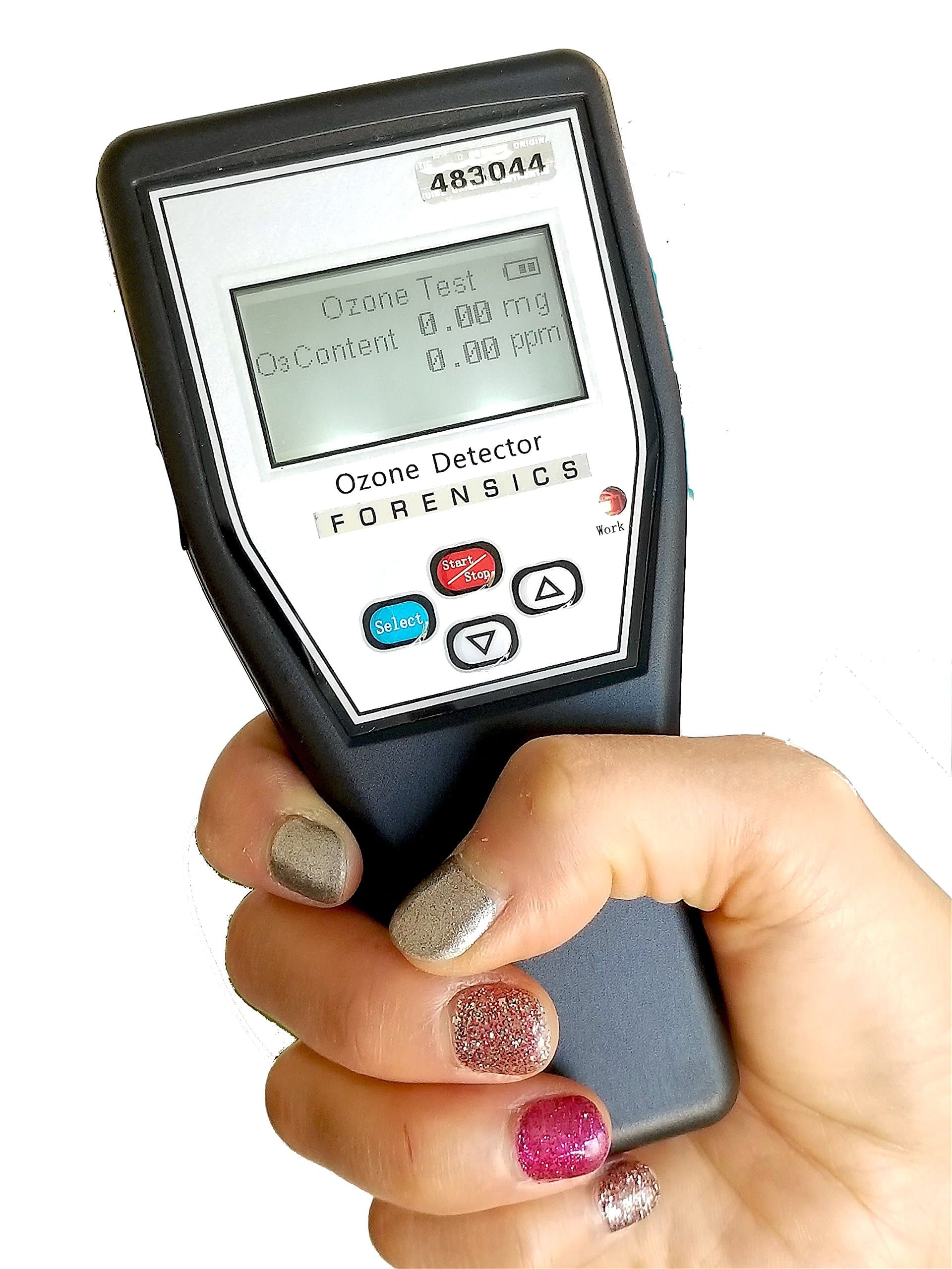 Basic Ozone O3 Detector & Meter by Forensics | Handheld with Rechargeable Li-Battery via Micro-USB | 0-5ppm with 0.01ppm Resolution with +/-5% F.S. Accuracy | Residential & Industrial use |