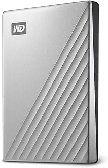 WD Western Digital 2TB My Passport Ultra Portable Hard Disk Metal Drive, USB-C & USB 3.1 with Automatic Backup,Password Protection, Compatible with Windows&Mac, External HDD-Silver