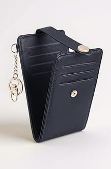 POIUGOYA Slim Wallet for Women,RFID Blocking Bifold Credit Card Holder with Zipper Coin Pocket,ID Window,Keychain, 1-PU Leather-Black, Minimalist