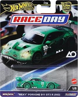Hot Wheels Premium Car Culture Collectible Toy Car, 1:64 Scale Die-Cast Porsche 911 GT3 R, Race Day Vehicle with Real Riders Tires