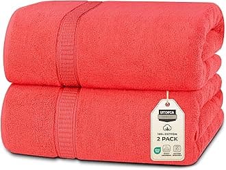 Utopia Towels - Premium Jumbo Bath Sheet (90 x 180 cm, 8 Pack) - 100% Ring Spun Cotton Highly Absorbent and Quick Dry Extra Large Bath Sheet - Super Soft Hotel Quality Towel (Coral)