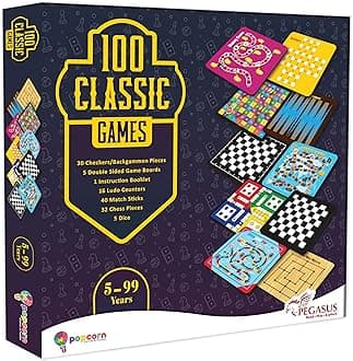 Popcorn Games & Puzzles 100 in 1 Board Games for Kids 5 + Years Indoor Board Game for Kid & Family | Gift Toy for Children