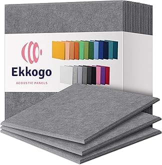 Acoustic Panels - 12 Pack, 12"X12"X0.4" Soundproof Panels - Pebble Gray Square