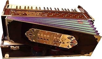 Harmonium 2 Line Reed (Bass + Male) 42 Keys Folding Portable Harmonium With Coupler And High Sound Quality Multicolor