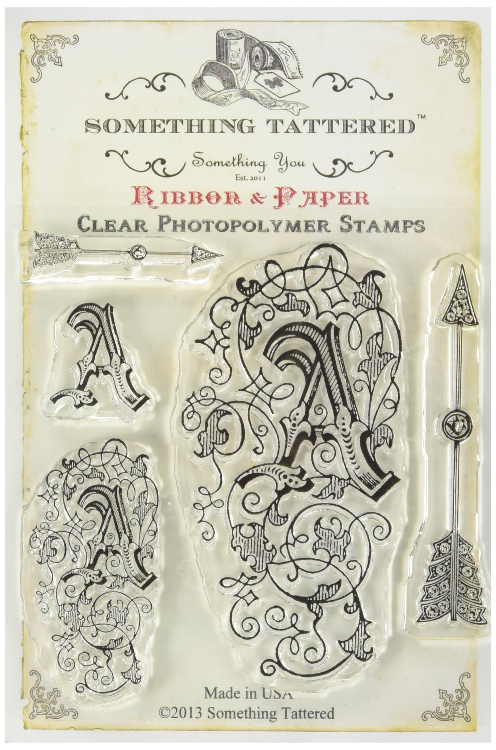 Something Tattered A Initial Monogram Clear Stamps, 4 by 4-Inch