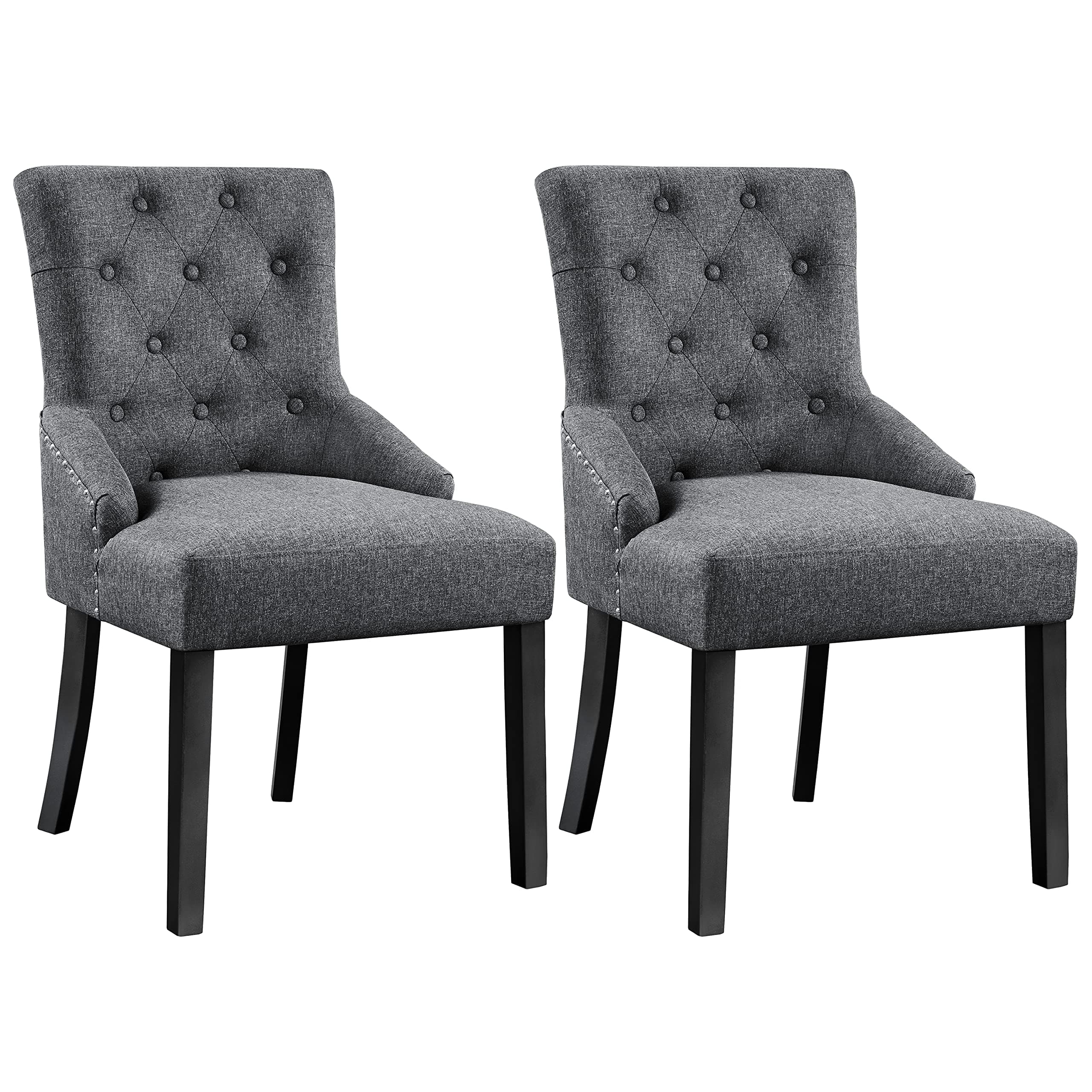 Yaheetech Winigback Fabric Dining Chairs