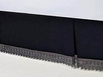 Elegant Comfort ™ Silky-Soft Luxury Lace Fringe Dust Ruffle/Bed Skirt Microfiber Platform Wrinkle and Fade Resistant with 15inch Drop