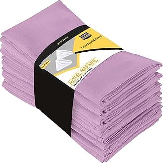 Utopia Kitchen Cloth Napkins [12 Pack, Lavender] 18" x 18" Cotton Blend Washable Reusable Table Napkins for Hotel, Lunch, Restaurant, Weddings, Events and Parties