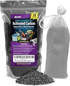 Premium Activated Carbon, Aquarium Carbon for Fish Tank Filter, Aquarium Filter Media, Granulated Charcoal for Fish Tanks, Activated Charcoal Bulk (1 lbs with Fine Mesh Bag)
