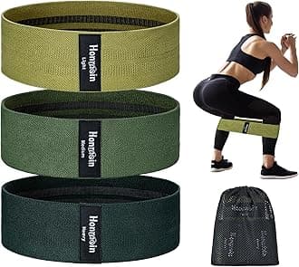 Honmein Resistance Bands for Working Out, 3 Levels Exercise Bands Workout Bands Set for Women Men, Hip Legs Booty Bands for Home Fitness, Gym, Yoga, Pilates