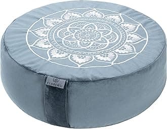 Florensi Meditation Cushion - Comfortable Floor Pillow - Traditional Tibetan Meditation Pillow & Bench with Beautiful Velvet Cover - Large Floor Cushion Seating for Adults - Yoga Buckwheat Bolster