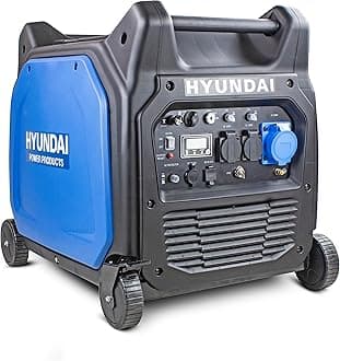 Hyundai 6600W / 6.6 kW Portable Petrol Inverter Generator – Electric Start & Remote Keyfob, Wheel Kit, Quiet Pure Sine Wave Power for Home & Camping