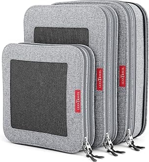 LeanTravel Compression Packing Cubes for Travel - 3 Set