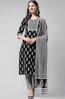 MIRCHI FASHION Pure Cotton Printed Kurta Set with Dupatta | 3 Piece Straight Fit Kurta Pant Set | Ethnic Office Wear Salwar Suit