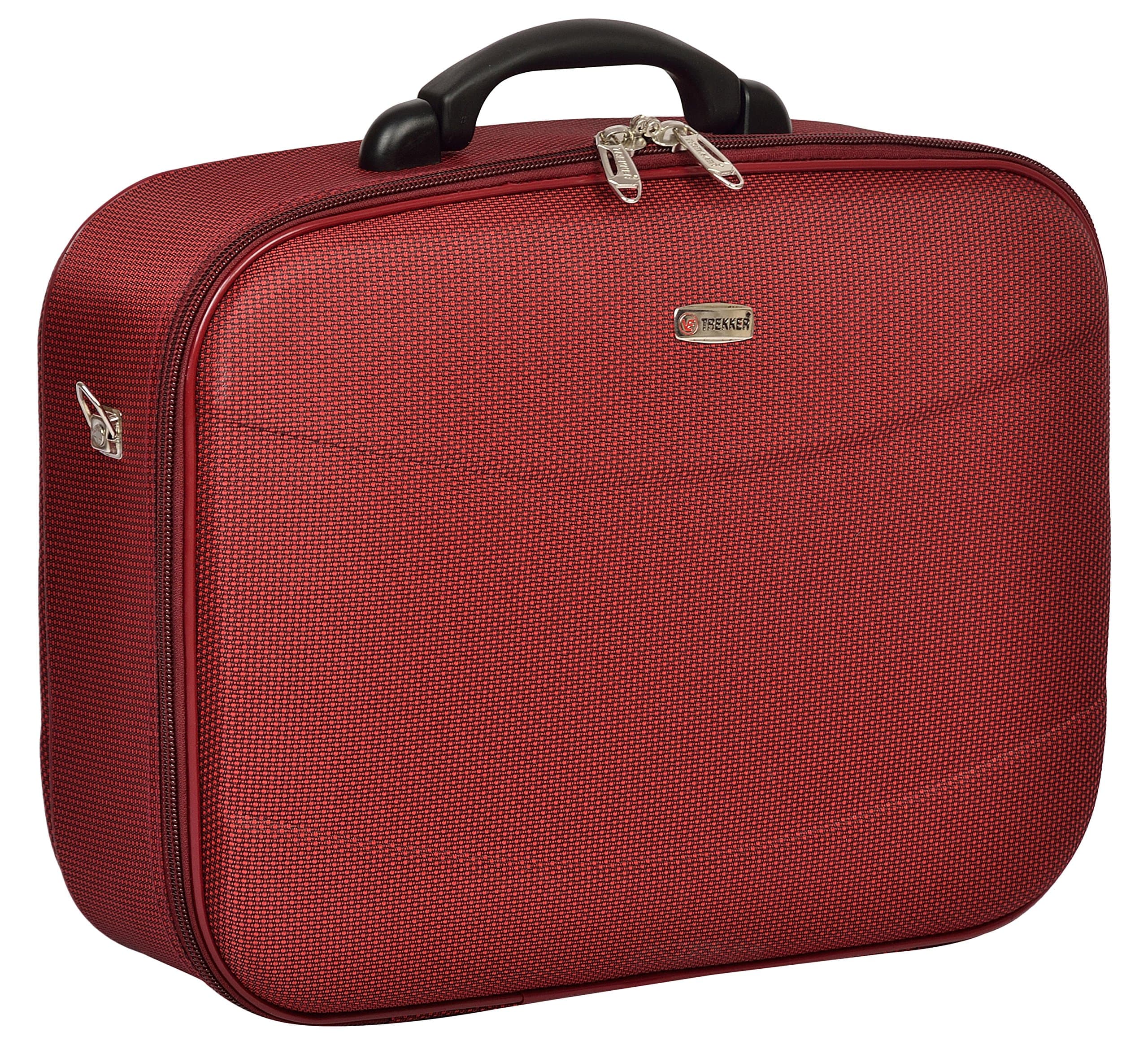 Suitcase Trekker Polyester 42.5 cms Red Double Shell Sided Suitcase (ICON-o-C22RED)