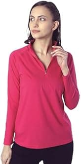 London Hills Women's Cotton Regular Fit Tshirt Full Sleeve Zipper Tshirt T-Shirt Full Sleeves